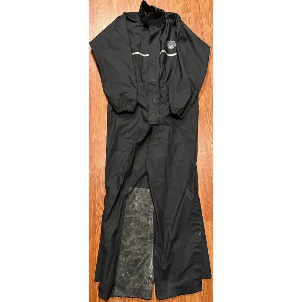Vintage Harley Davidson Rain Suit Mens M 1 Piece Zip Snap Front